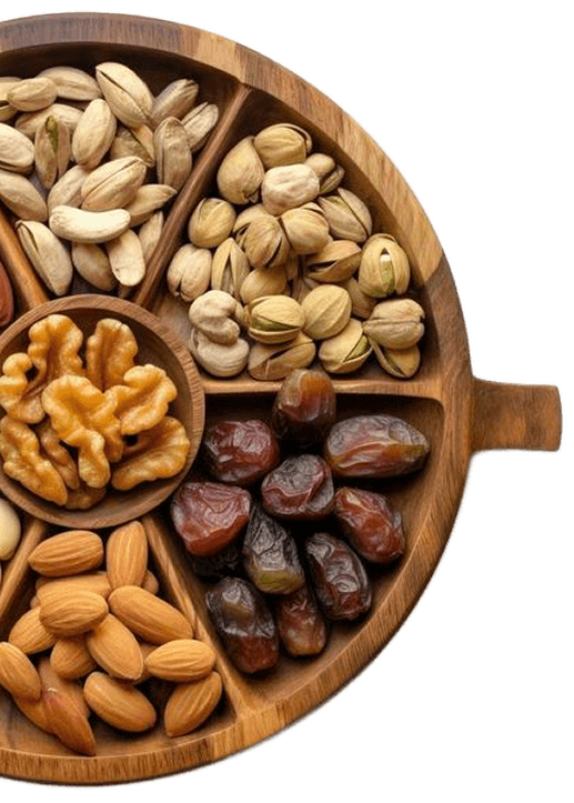 download dried fruits nuts in bowls set dry apricots figs raisins walnuts almonds and other healthy nutritious snacks white table for free 1
